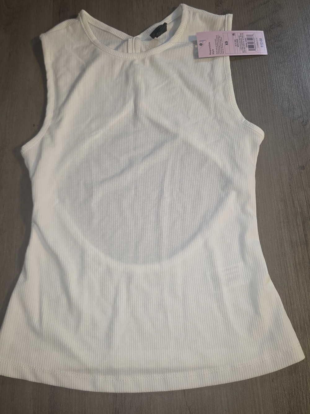 wild fable White Ribbed Crewneck Sleeveless Tank